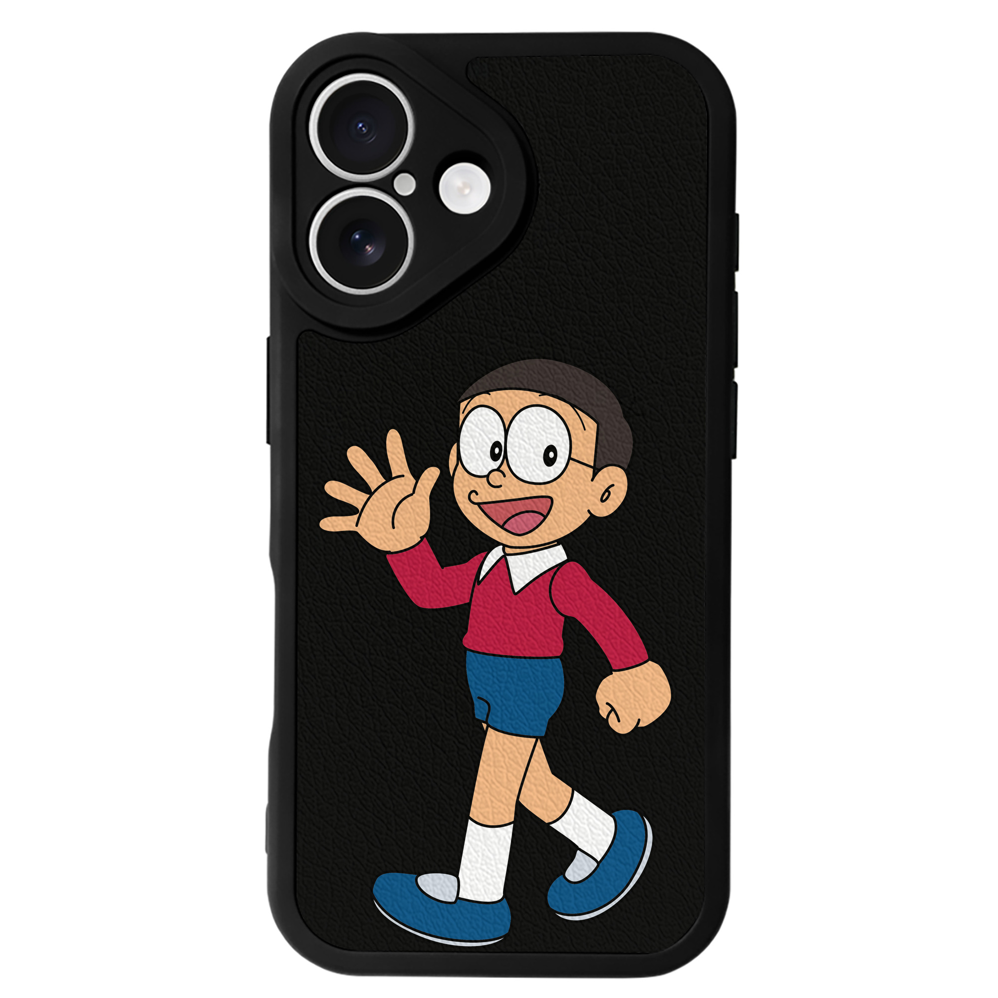 （画像用） ドラえもん 野比 のび太 Doraemon Nobita Nobi 【iPhone 16シリーズ対応】シリコンスマホケース（レザー調） 材質：シリコン